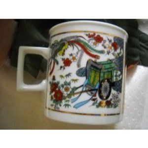 Japanese Imari Japan Style Tea Coffee Square Handle Cup Mug Multi & Gold